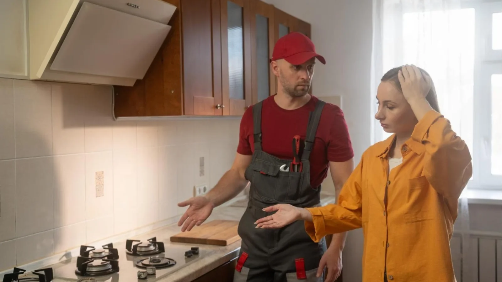 Inspecting gas stove
